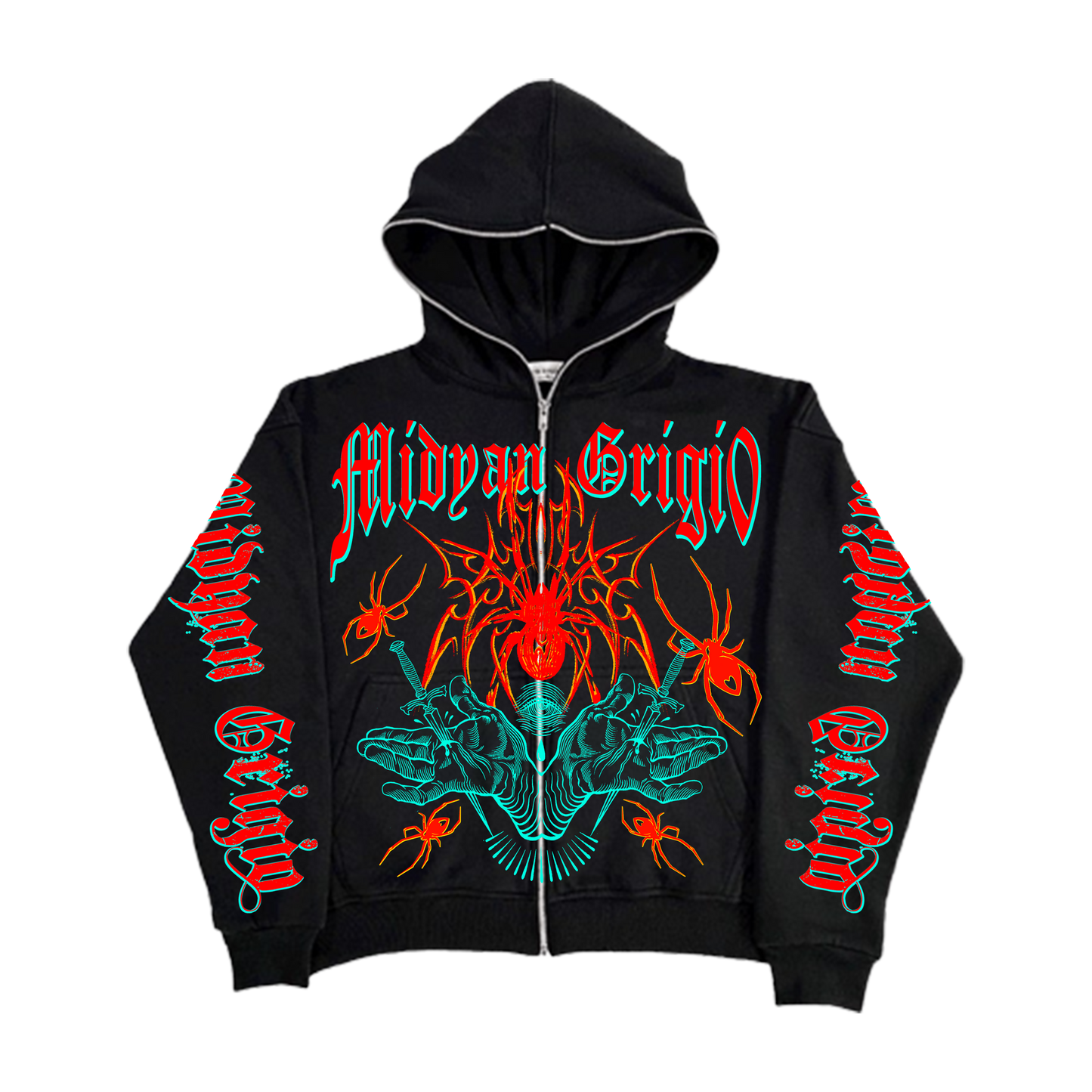 Heavy MIDYANGRIGIO Long Sleeve ZIp-Up Hoodie